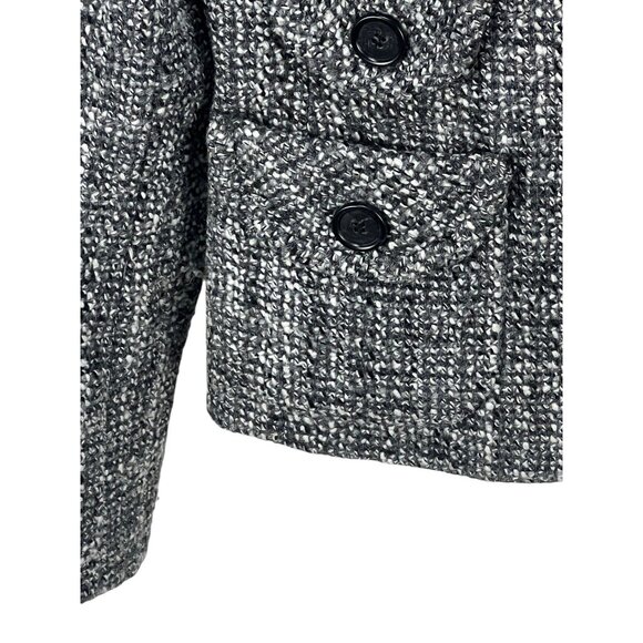 Ann Taylor Petites Womens Tweed Button-Up Blazer Jacket Black White  4P Business - Picture 5 of 9
